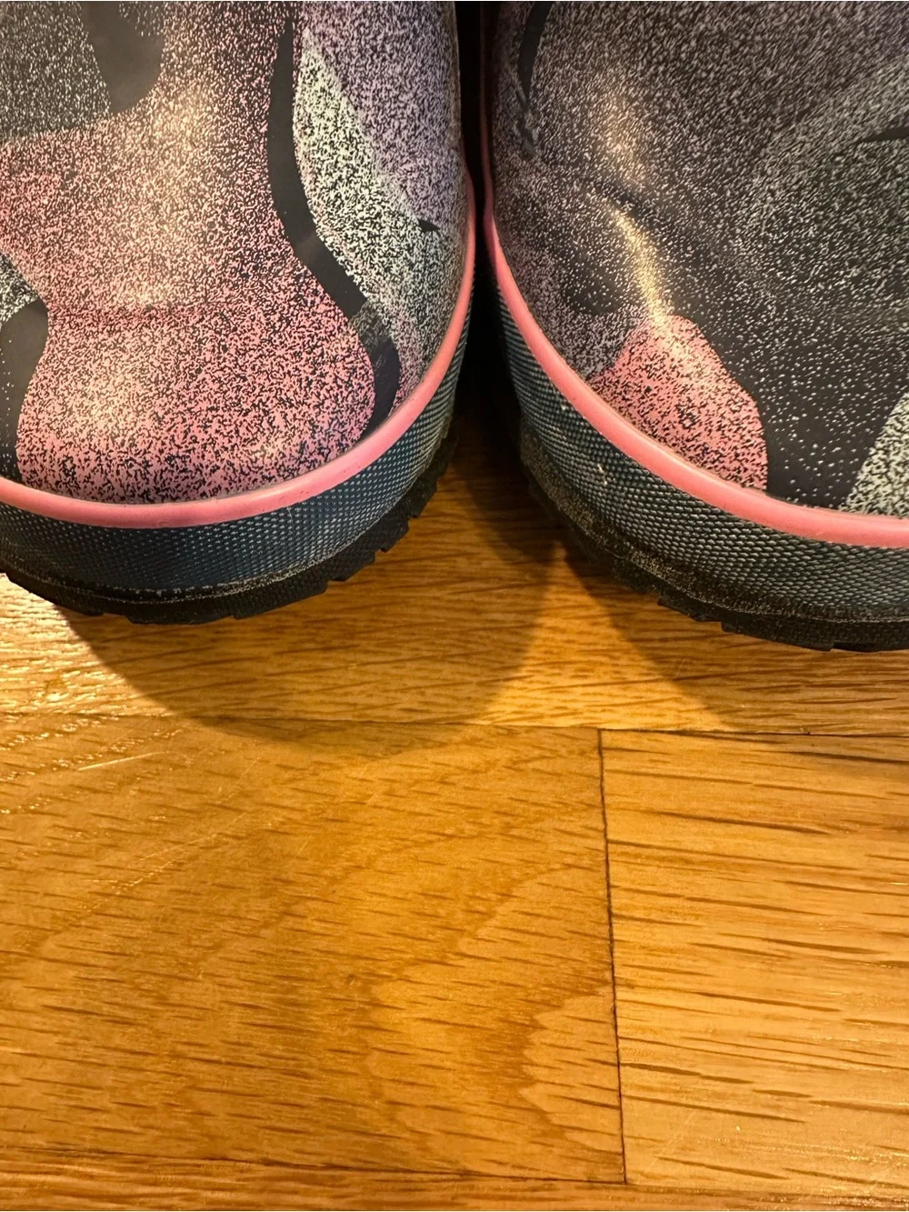 Bogs Kids Pink and Gray Abstract Camo Rain Boots